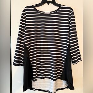 Nuggles Black & White Striped Women’s Top